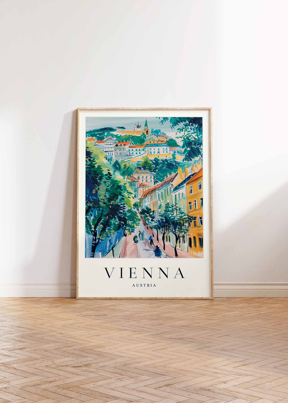 Vienna Tree Lined Avenue Historic City Austria Travel Poster - Image 2