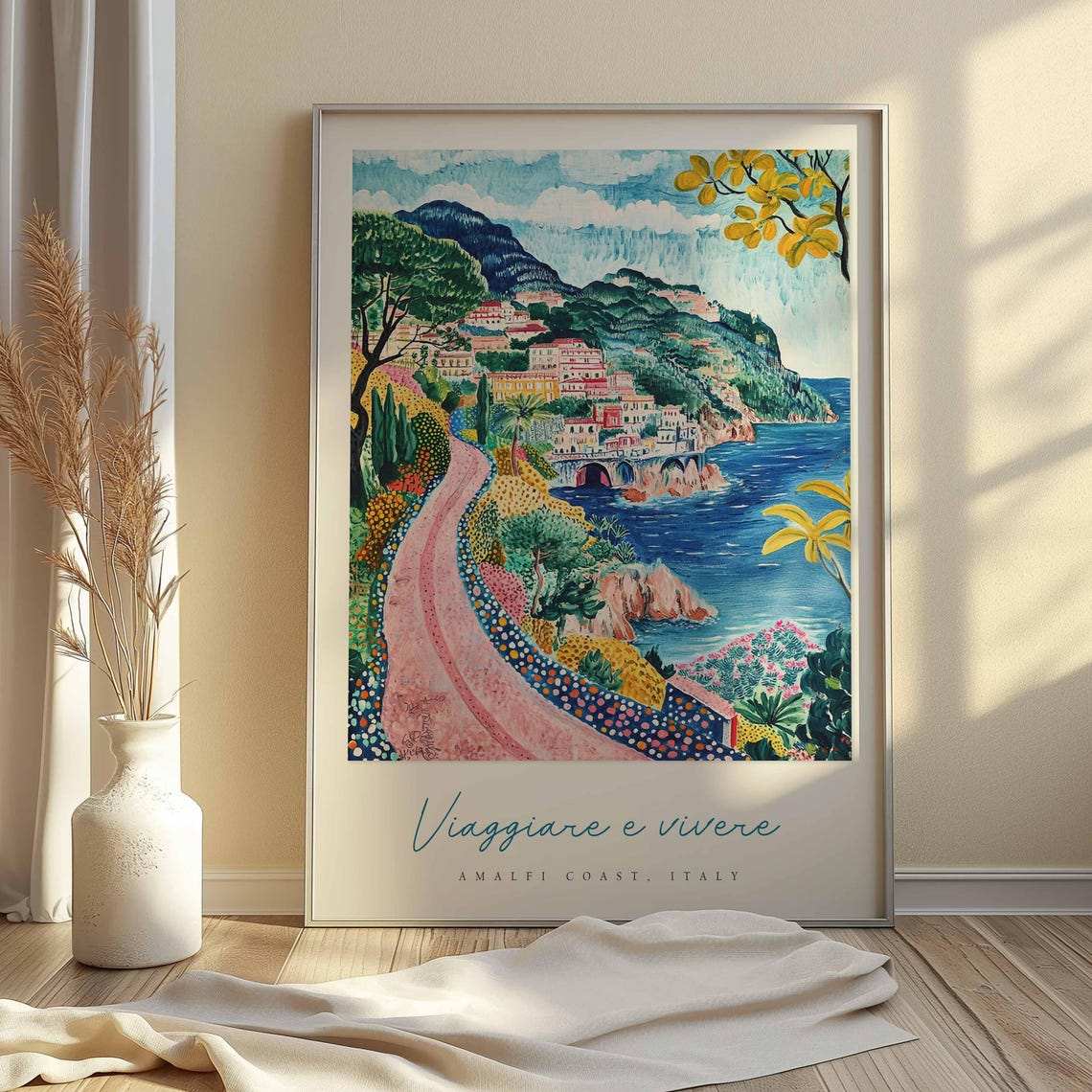Amalfi Coast Poster Amalfi Coast Travel Print Amalfi Coast Travel Art Amalfi Coast Wall Art Italy Art Italy Travel Decor Travel Gift - Image 2