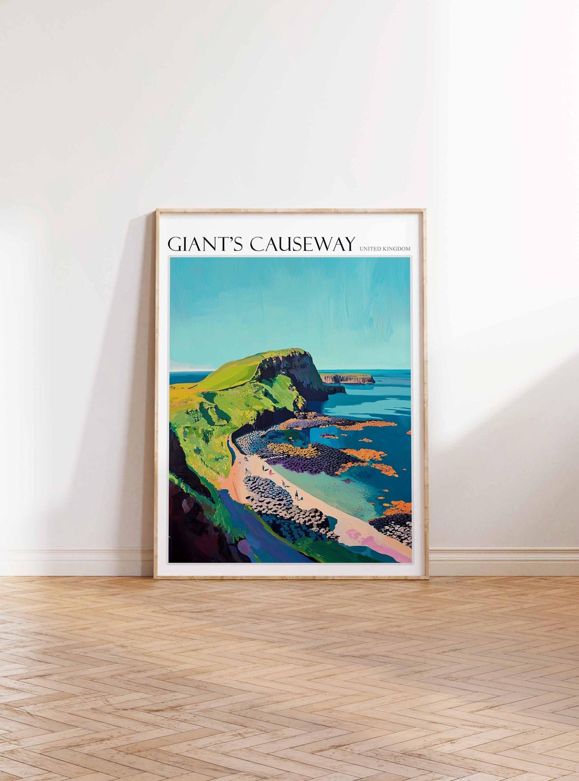 Giants Causeway Poster England Travel Print Giants Causeway Travel Art Giants Causeway Wall Art England Travel Giants Causeway Art - Image 3