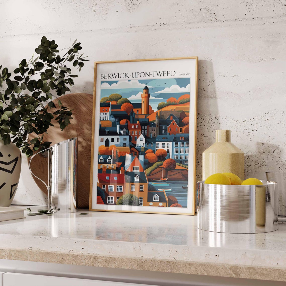 Berwick Upon Tweed Poster England Travel Poster Scotland Travel Poster Border Towns Poster Historic Town Poster Medieval Town Poster - Image 2