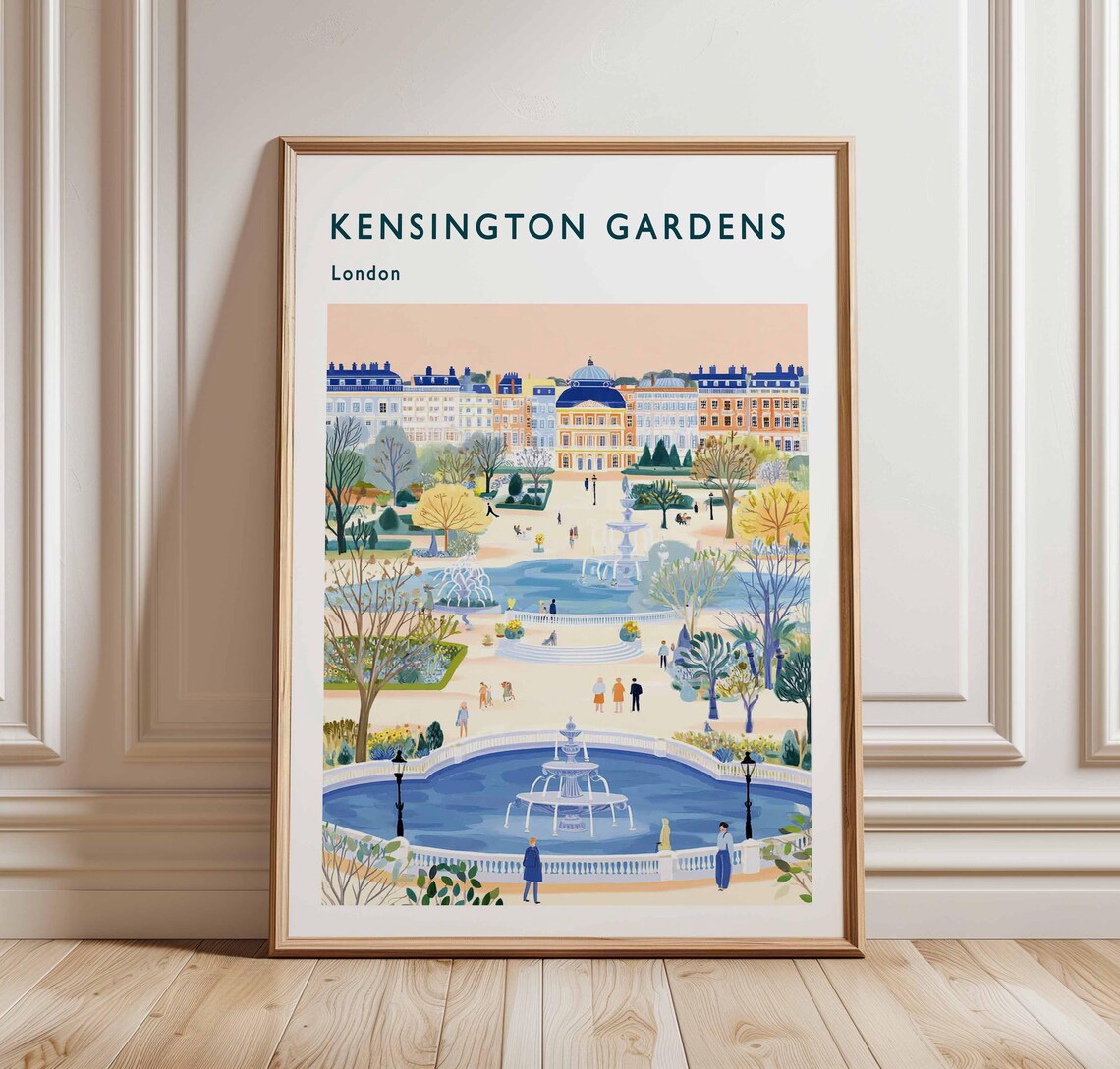 Kensington Gardens Poster London Travel Art Uk Park Print