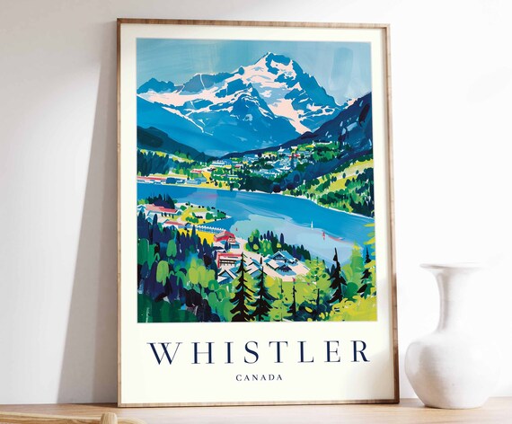 Whistler Poster Whistler Travel Print Canada Wall Art Canadian Travel Print Tropical Decor Landscape Print Whistler Gift