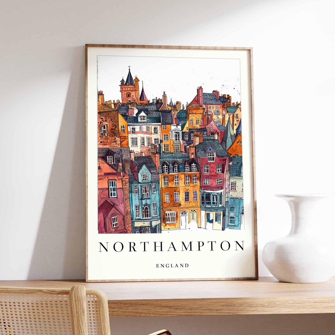 Northampton England Historic Townscape Art Print