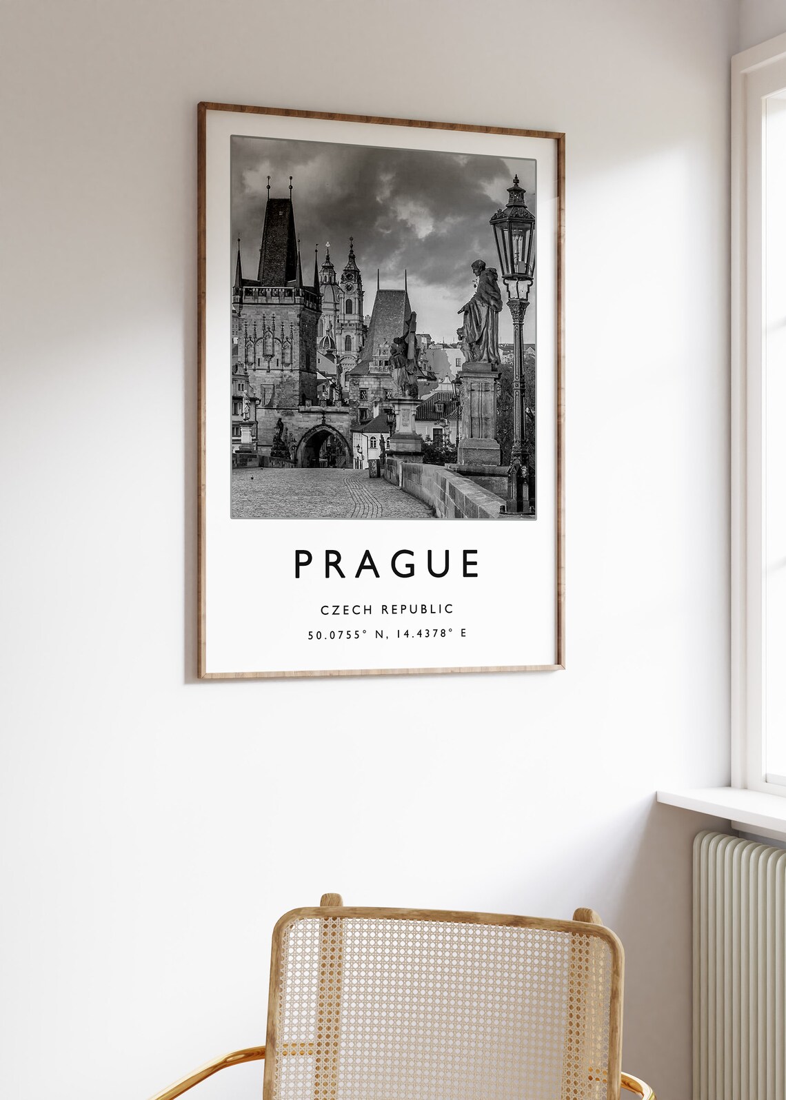 Prague Black And White Travel Poster Print - Image 2
