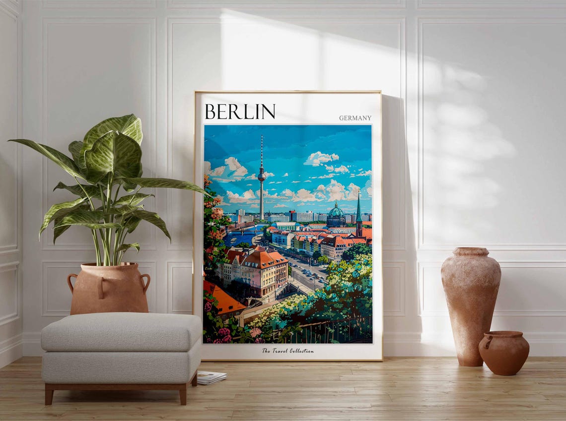 Berlin Germany TV Tower City Panorama Vibrant Skyline Travel Poster - Image 2