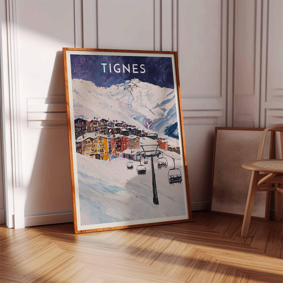 Skiing Travel Poster Tignes Ski Print France Travel Print Skiing Art Skiing Print Winter Sport Art Ski Gift - Image 3