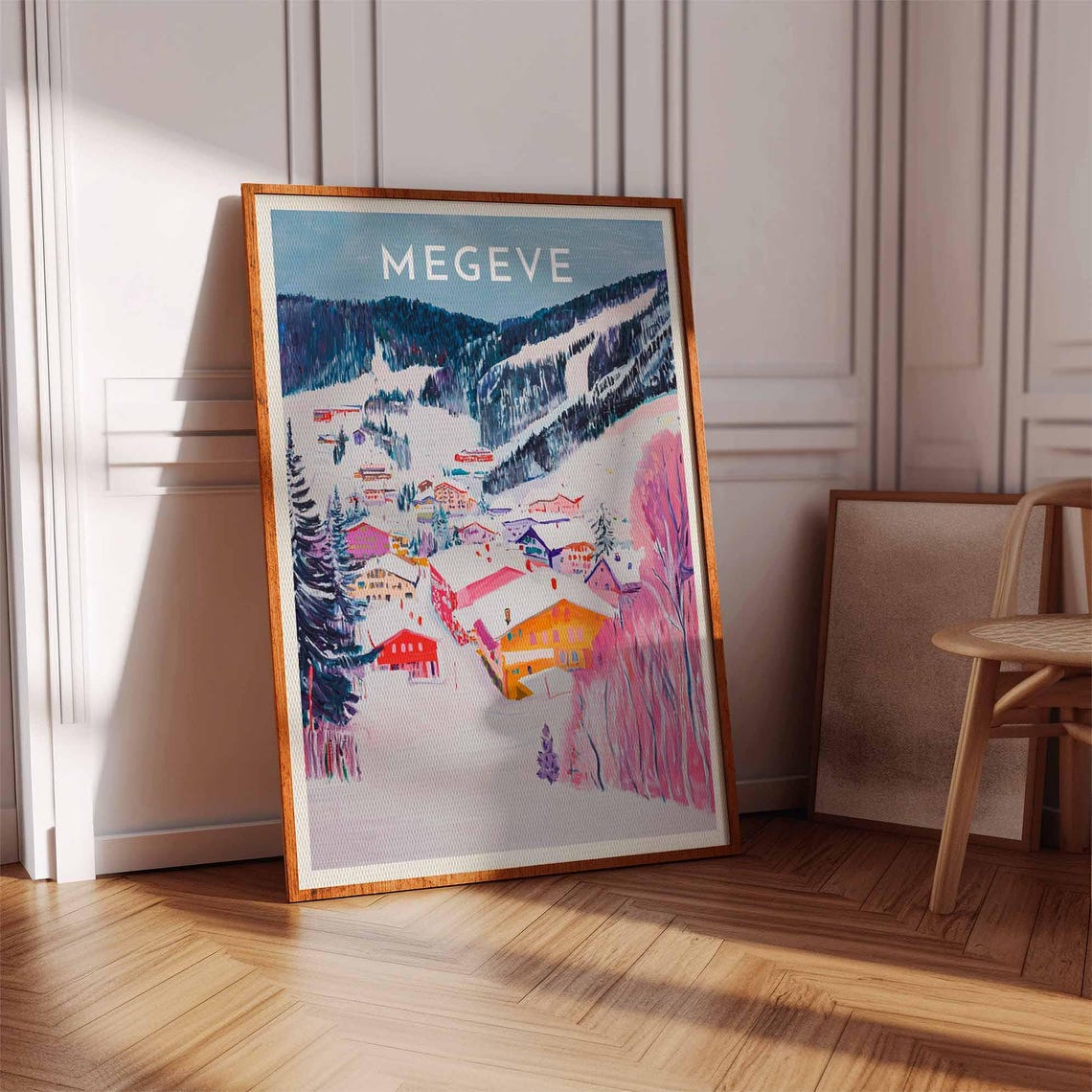 Skiing Travel Poster Megve Ski Print France Travel Print Skiing Art Skiing Print Winter Sport Art Ski Gift - Image 3