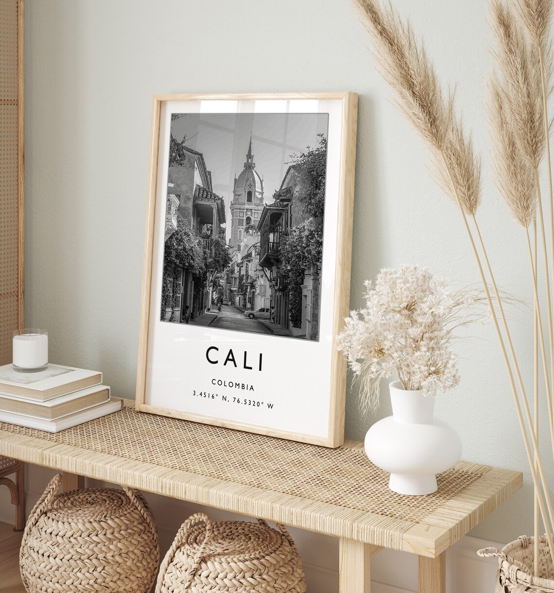 Cali Travel Poster, Black and White Travel Art - Image 2