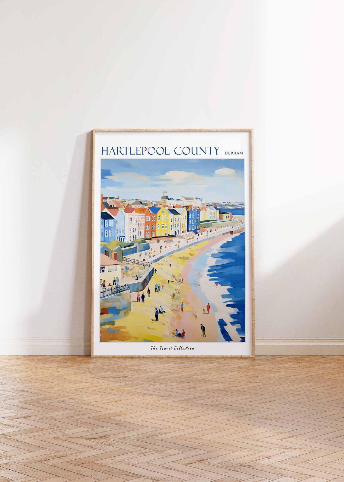 Hartlepool County Durham Colorful Seafront Terrace Houses Poster - Image 2