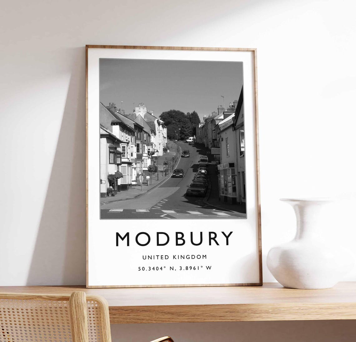 Modbury UK Coastal Village Poster