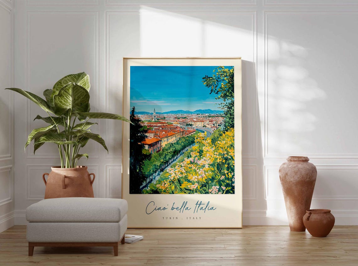 Turin Poster Italian Travel Print Turin Travel Art Turin Wall Art Italy Art Italy Travel Decor Italian Travel Gift - Image 3