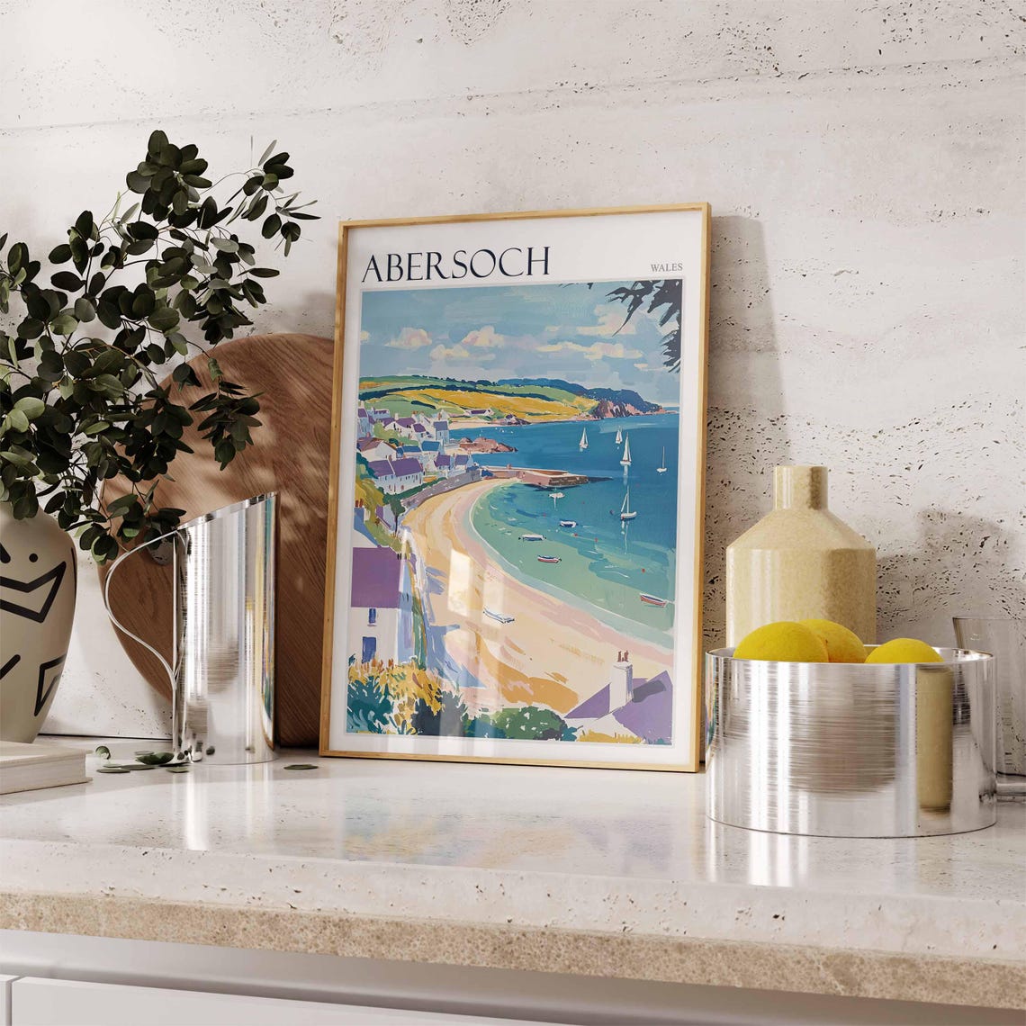 Abersoch Poster Wales Travel Poster Coastal Wall Art Uk Travel Poster Welsh Decor North Wales Poster Welsh Coast Poster Abersoch Art - Image 2