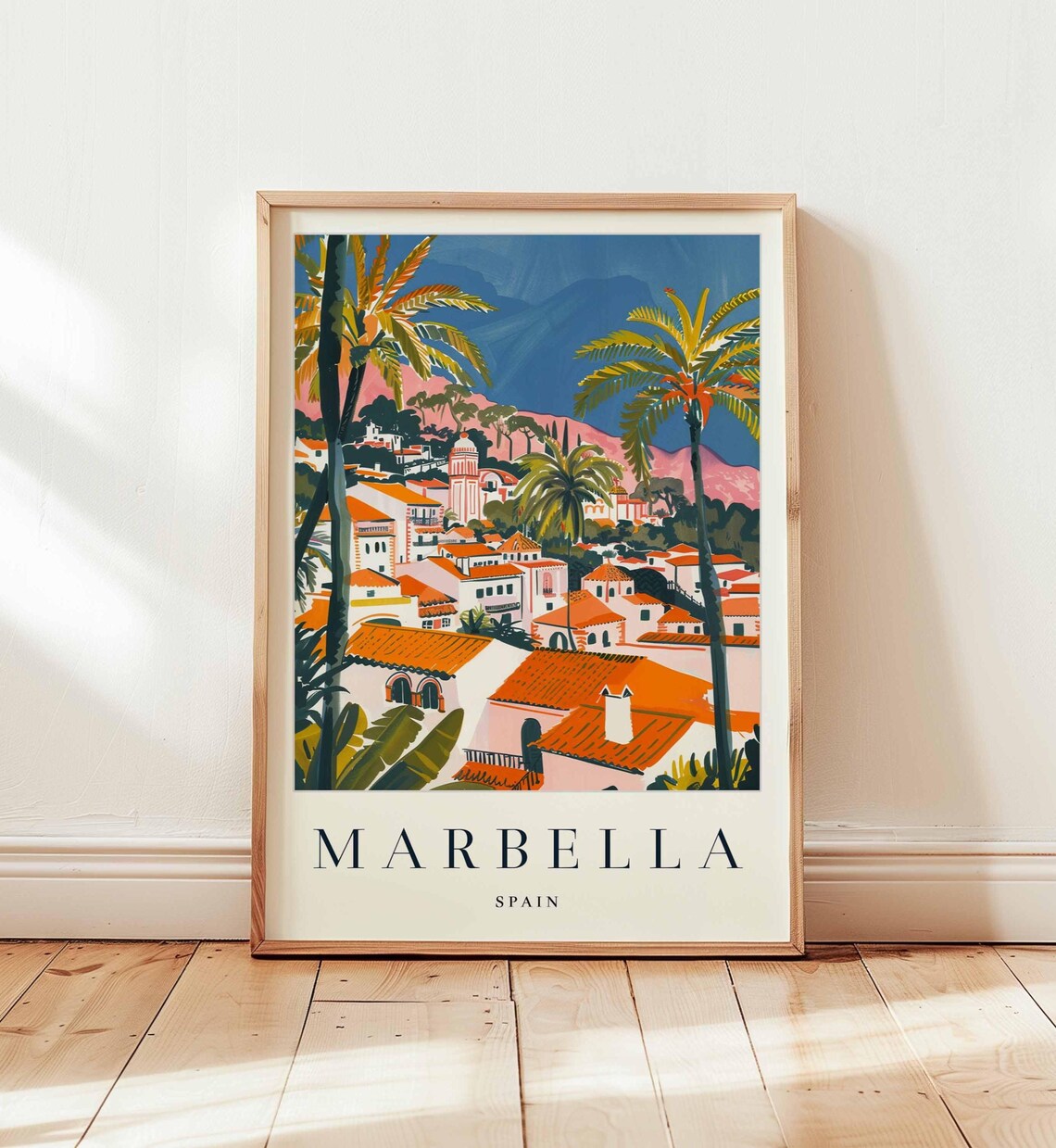Marbella Spain Travel Poster, Costa Del Sol Beach