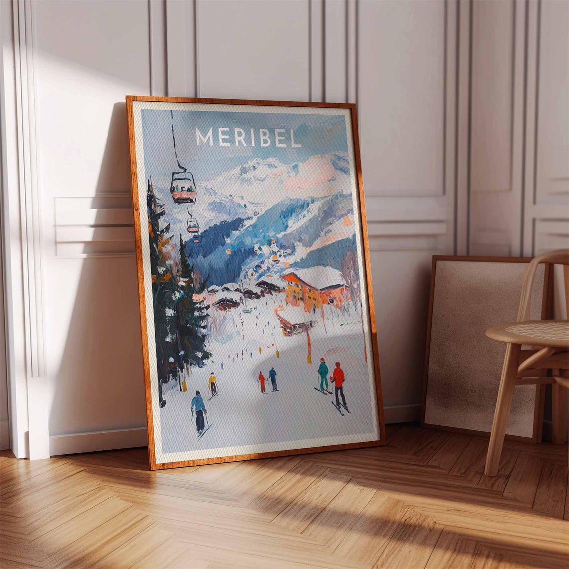 Meribel Gondola Cable Car Mountain Piste Retro Travel Poster - Image 3