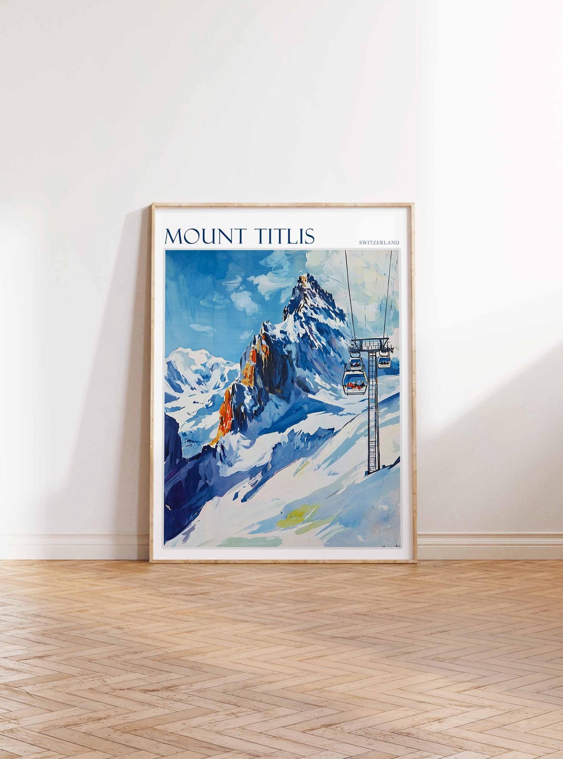 Mount Titlis Switzerland Cable Car Rugged Summit Alpine Art Poster - Image 2