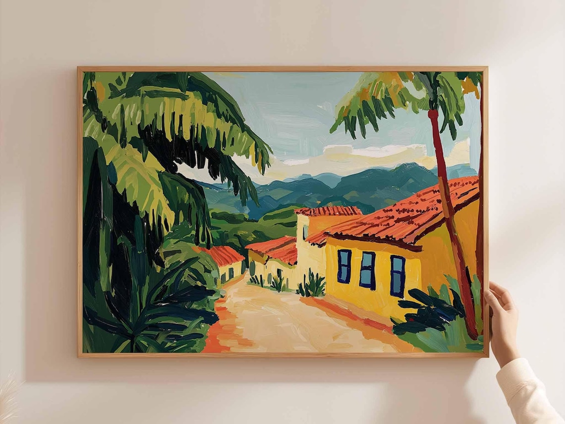 Colombia Travel Poster, South America Landscape