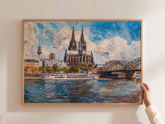 Cologne Cathedral Print Germany Travel Poster European Cityscape Wall Art