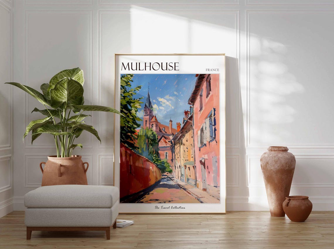 Mulhouse Poster France Travel Print French Decor Europe Travel Poster European Wall Art Mulhouse Gift Mulhouse Travel Poster - Image 3