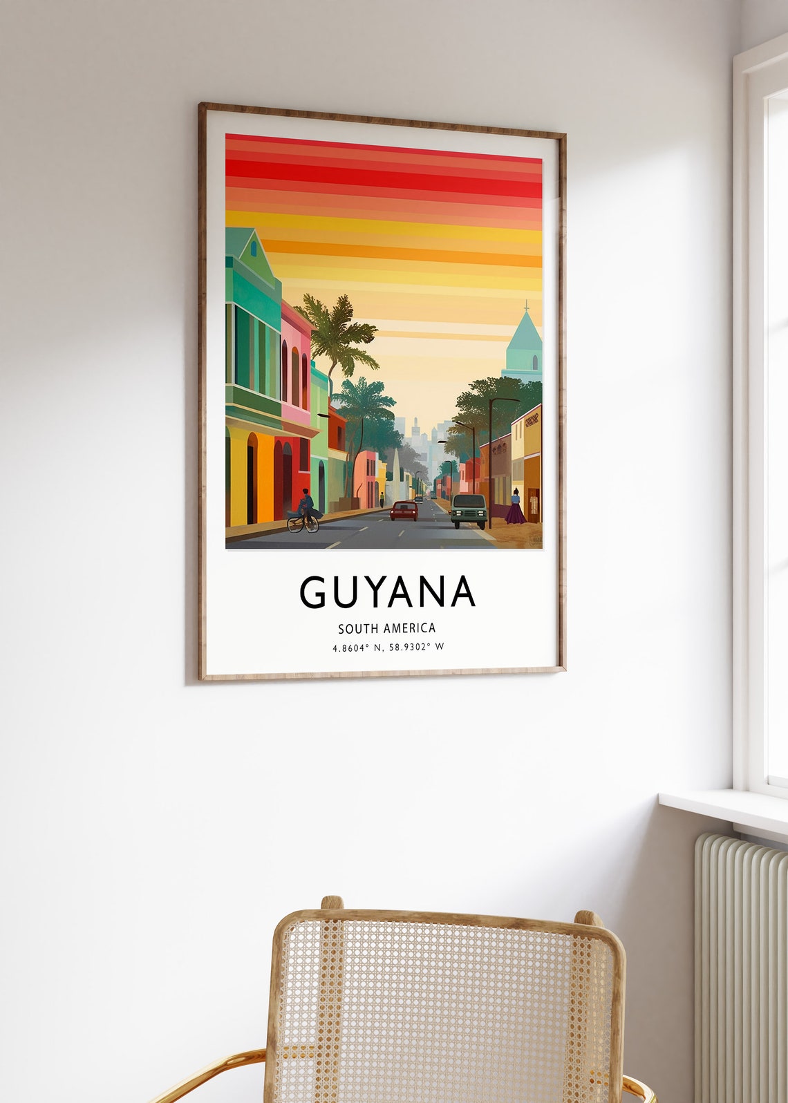Guyana Travel Poster Caribbean Travel Print Guyana Travel Art Travel Poster Colourful Travel Art Cultural Decor Travel Gift - Image 3