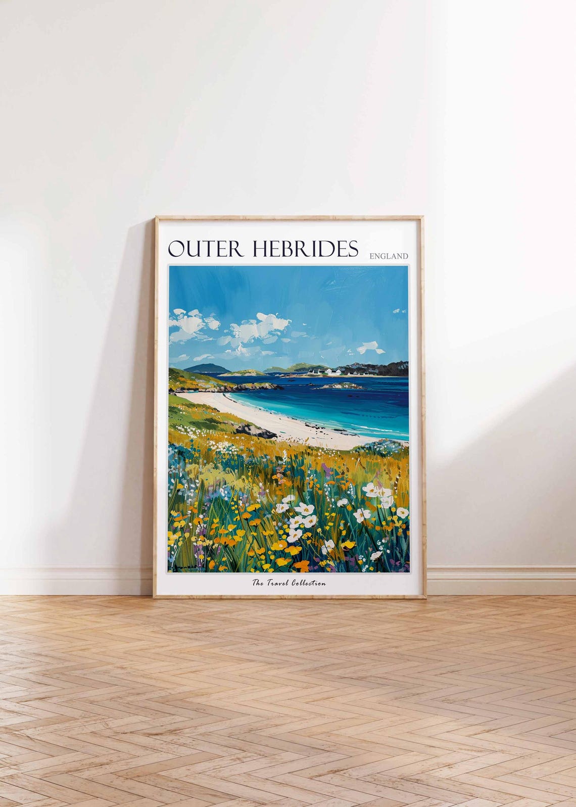 Outer Hebrides Curved Beach Turquoise Sea Scene Travel Poster - Image 2