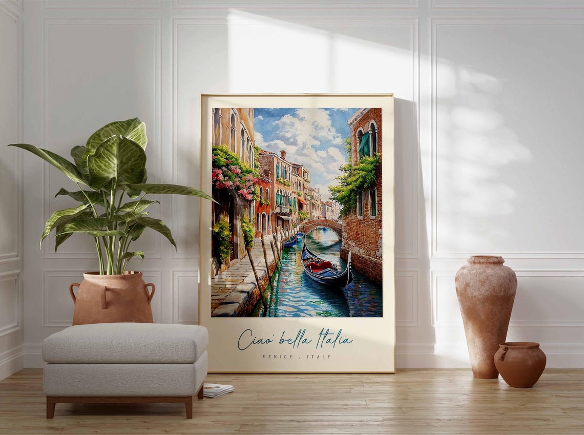 Venice Poster Italian Travel Print Venice Travel Art Venice Wall Art Italy Art Italy Travel Decor Italian Travel Gift - Image 3