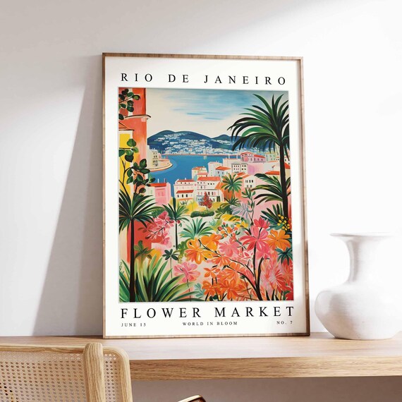 Rio De Janeiro Flower Market Poster Print Brazilian Floral Wall Art Decor Botanical Brazil