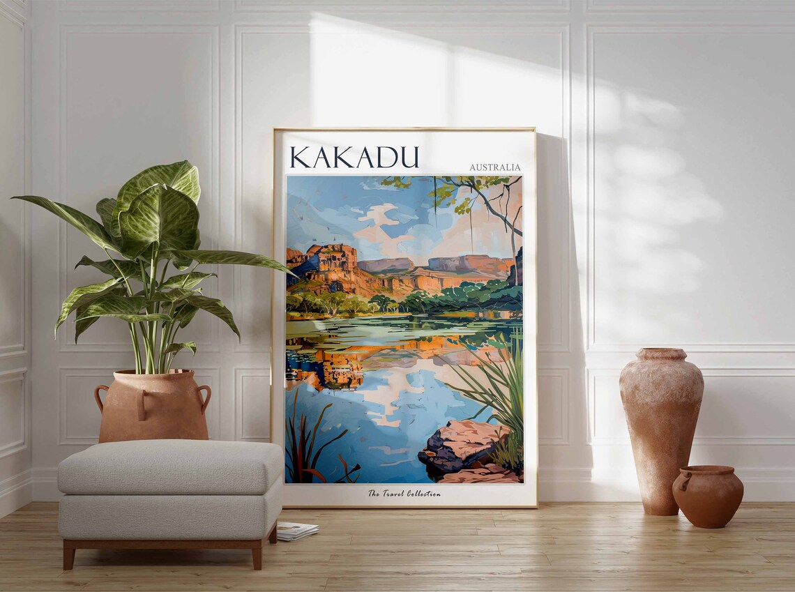 Kakadu Red Cliffs Billabong Reflection Australia Travel Poster - Image 4