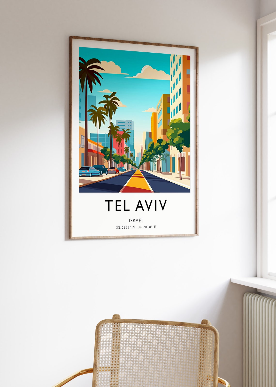 Tel Aviv Travel Print Israel Travel Poster Jewish Travel Art Tourism Print Cityscape Artwork Cultural Decor Geography Art A1a2a3a4 - Image 2