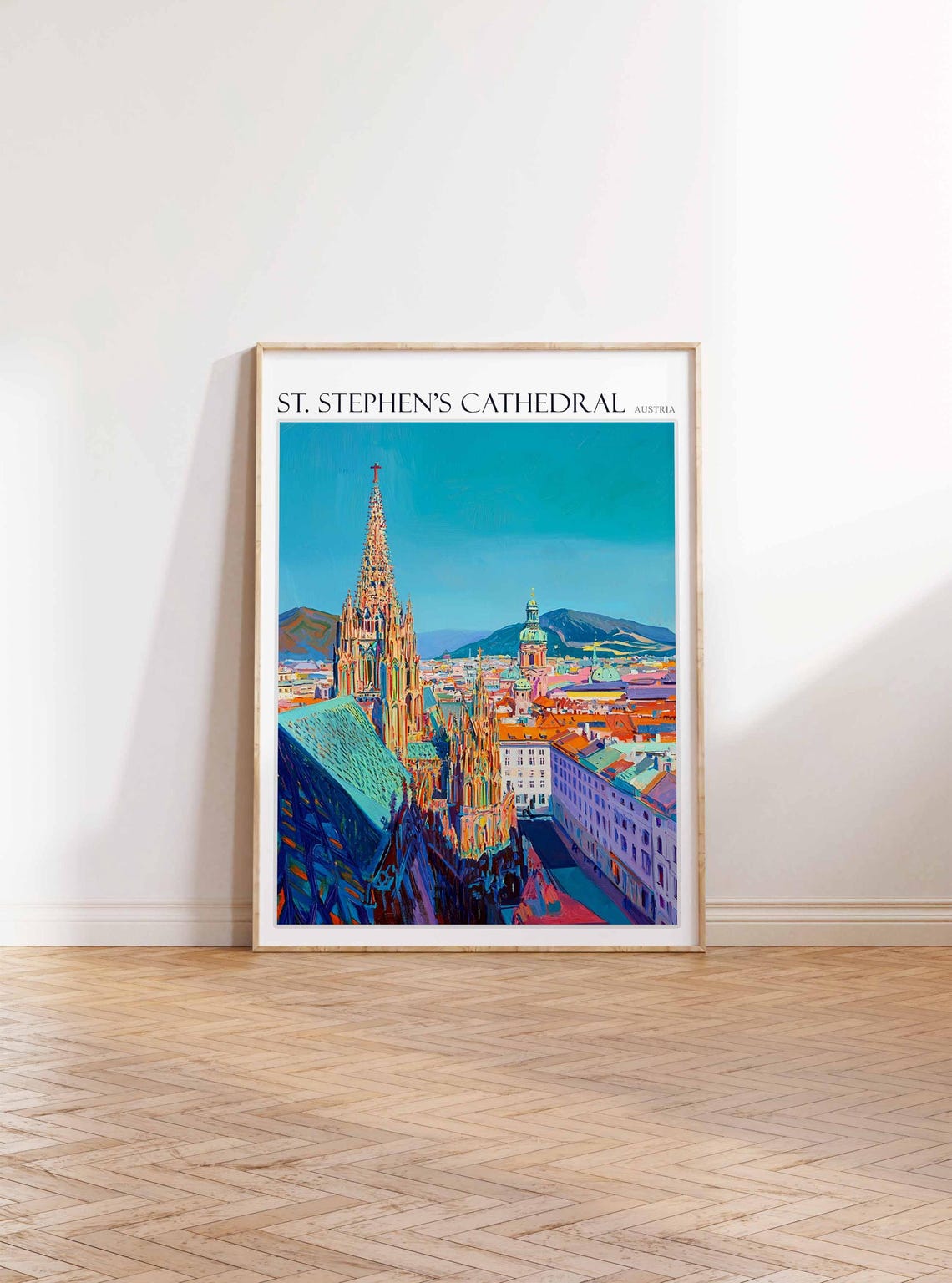 St. Stephen's Cathedral Gothic Spire Mountain City Travel Poster - Image 2