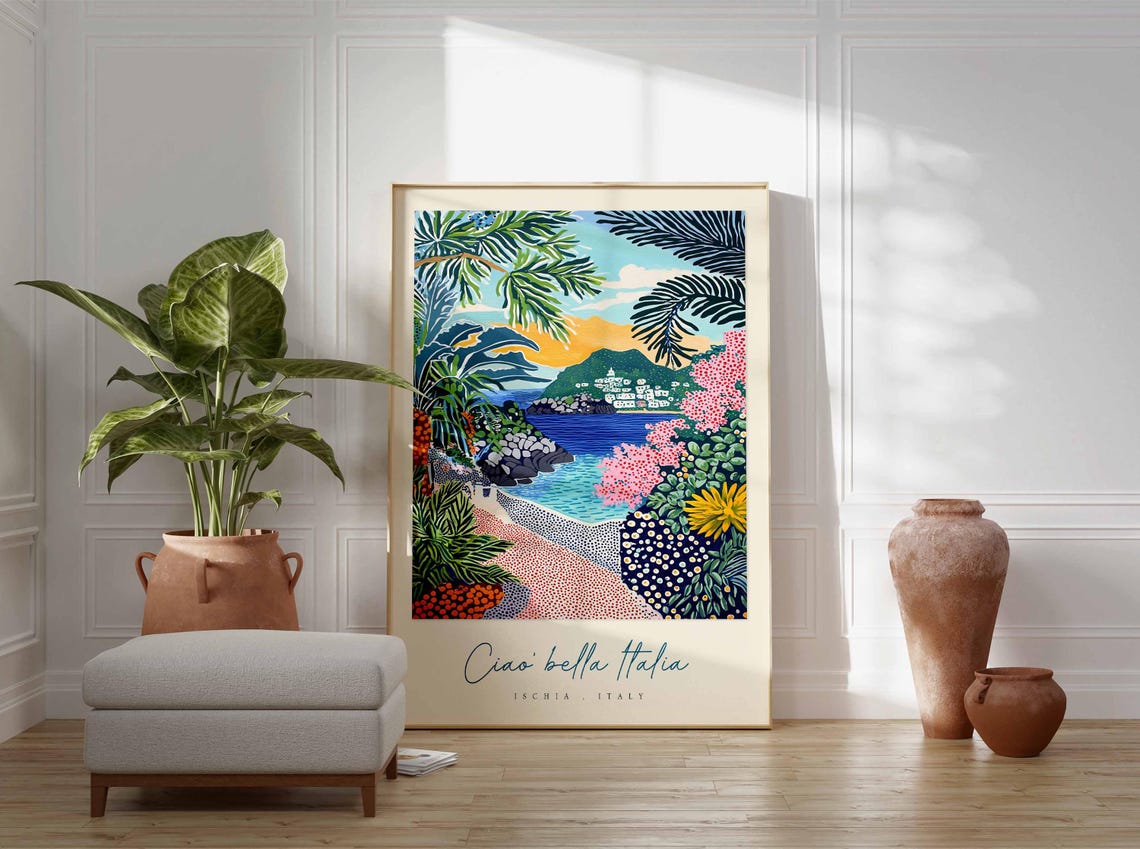 Ischia Poster Italian Travel Print Ischia Travel Art Ischia Wall Art Italy Art Italy Travel Decor Italian Travel Gift - Image 3