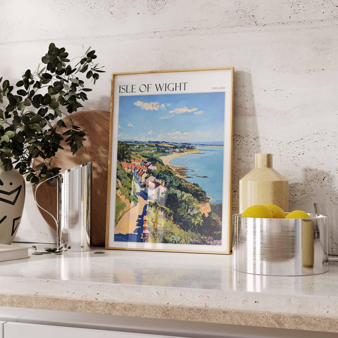 Isle Of Wight Poster Uk Travel Poster Coastal Wall Art British Decor Uk Home Decor Isle Of Wight Travel Print Island Poster Uk Decor - Image 2