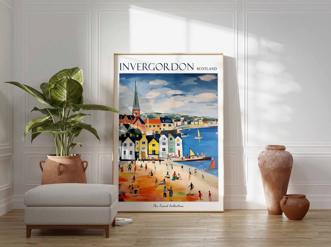 Invergordon Poster Invergordon Travel Print Scotland Travel Poster Scottish Decor Tropical Decor Sea Print Invergordon Travel Poster - Image 3