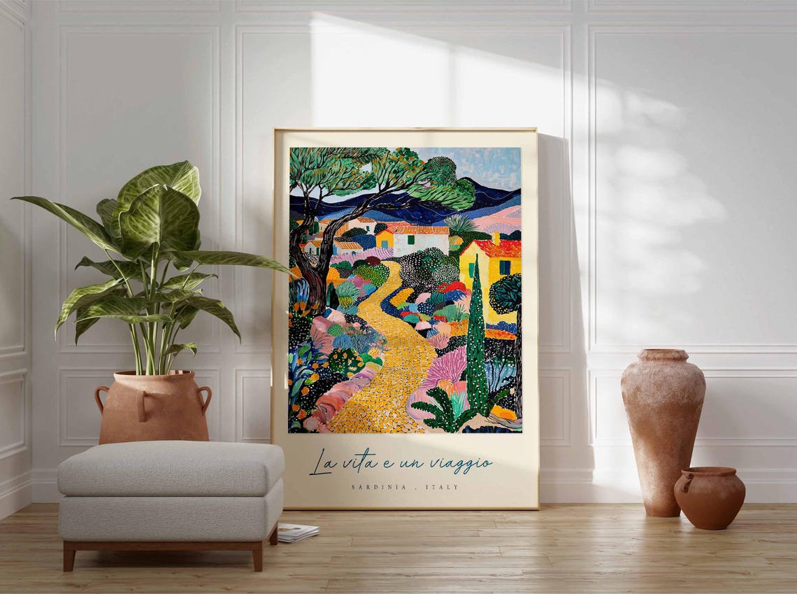 Sardinia Poster Italian Travel Print Sardinia Travel Art Sardinia Wall Art Italy Art Italy Travel Decor Italian Travel Gift - Image 3