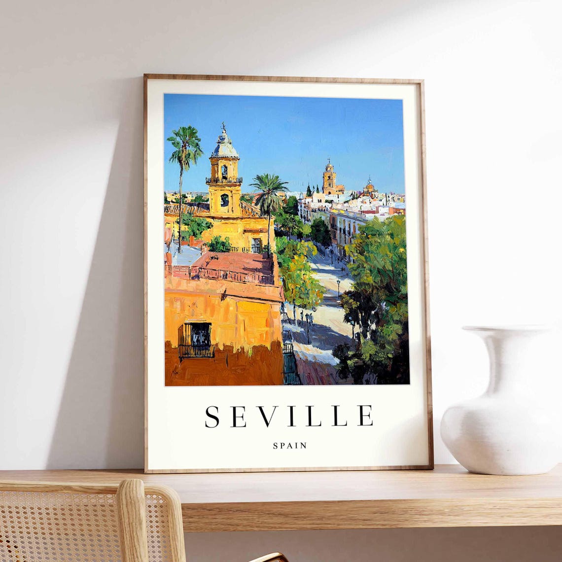 Seville Bell Tower and Giralda Cathedral City View Poster Spain