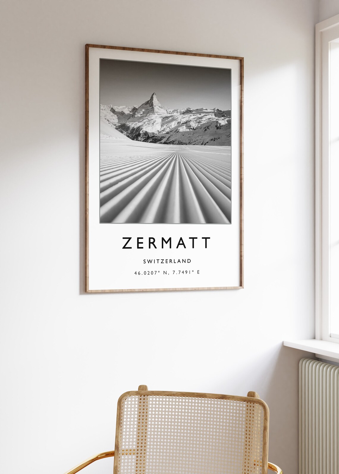 Skiing Travel Poster Zermatt Switzerland Ski Print Switzerland Travel Print Skiing Art Skiing Print Winter Sport Art Ski Gift - Image 3