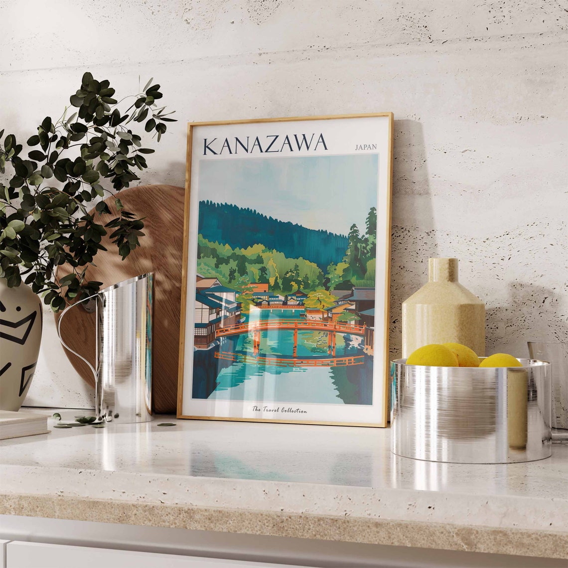 Kanazawa Poster Japan Travel Print Japanese Decor Asia Travel Poster Asian Wall Art City Print Kanazawa Gift Kanazawa Travel Poster - Image 2