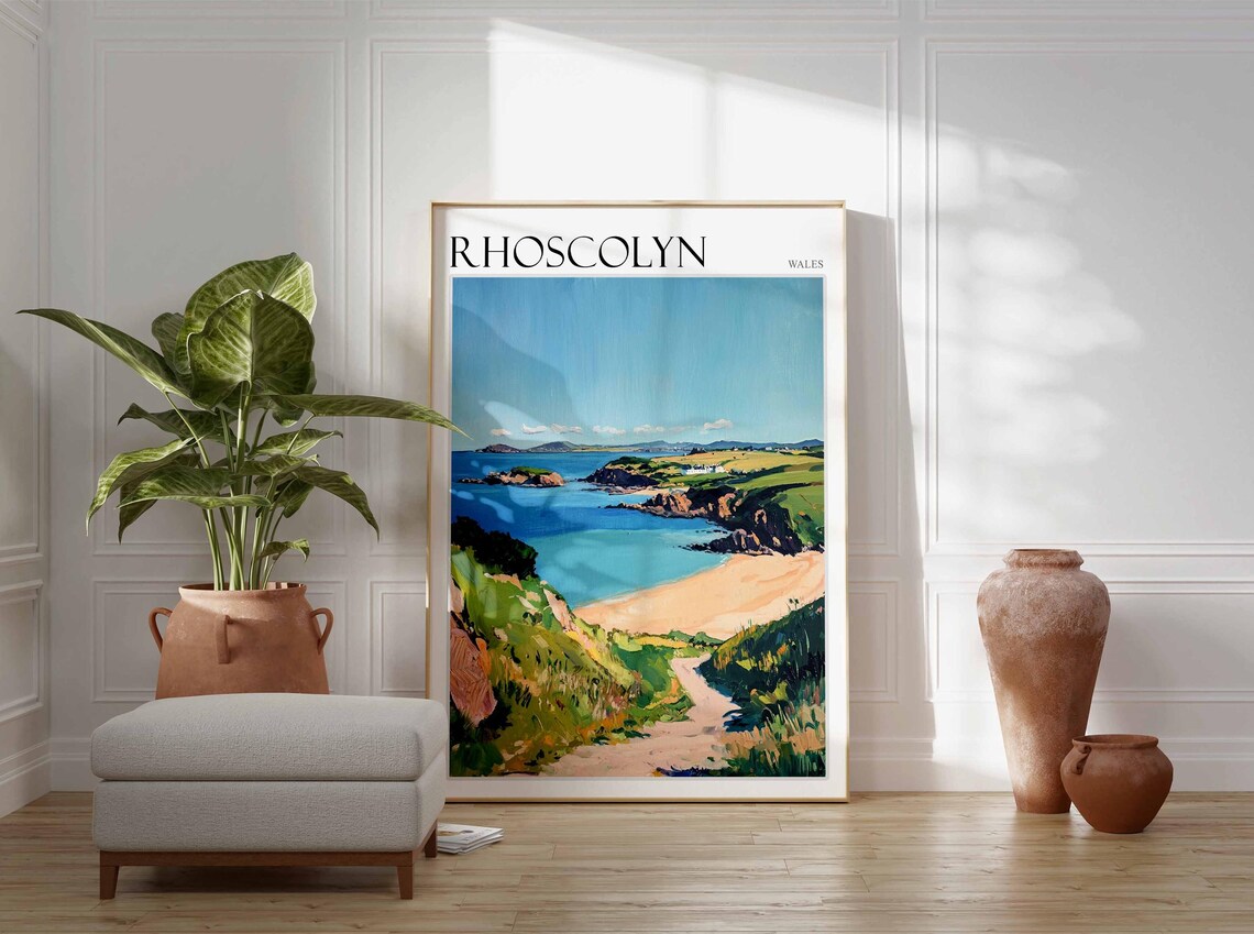 Rhoscolyn Wales Coastal Path Down To Bay Headlands Art Poster - Image 4