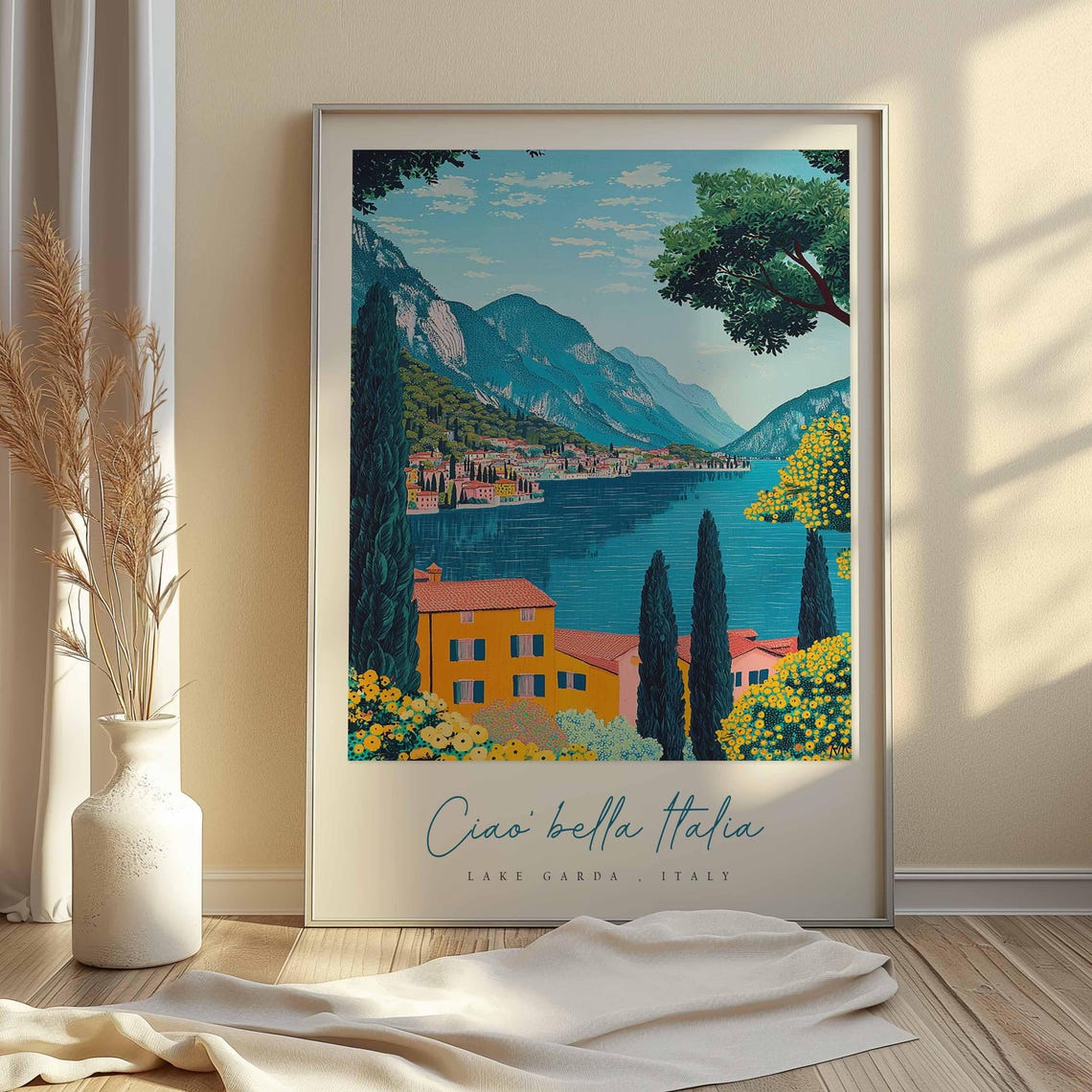 Lake Garda Poster Italian Travel Print Lake Garda Travel Art Lake Garda Wall Art Italy Art Italy Travel Decor Italian Travel Gift - Image 2
