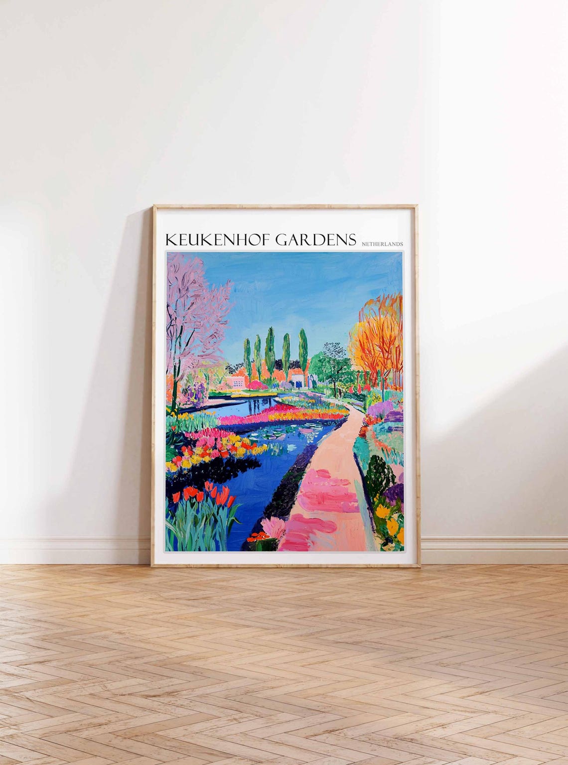 Keukenhof Gardens Poster Keukenhof Gardens Travel Print Netherlands Travel Poster Botanical Decor European Travel Print - Image 3