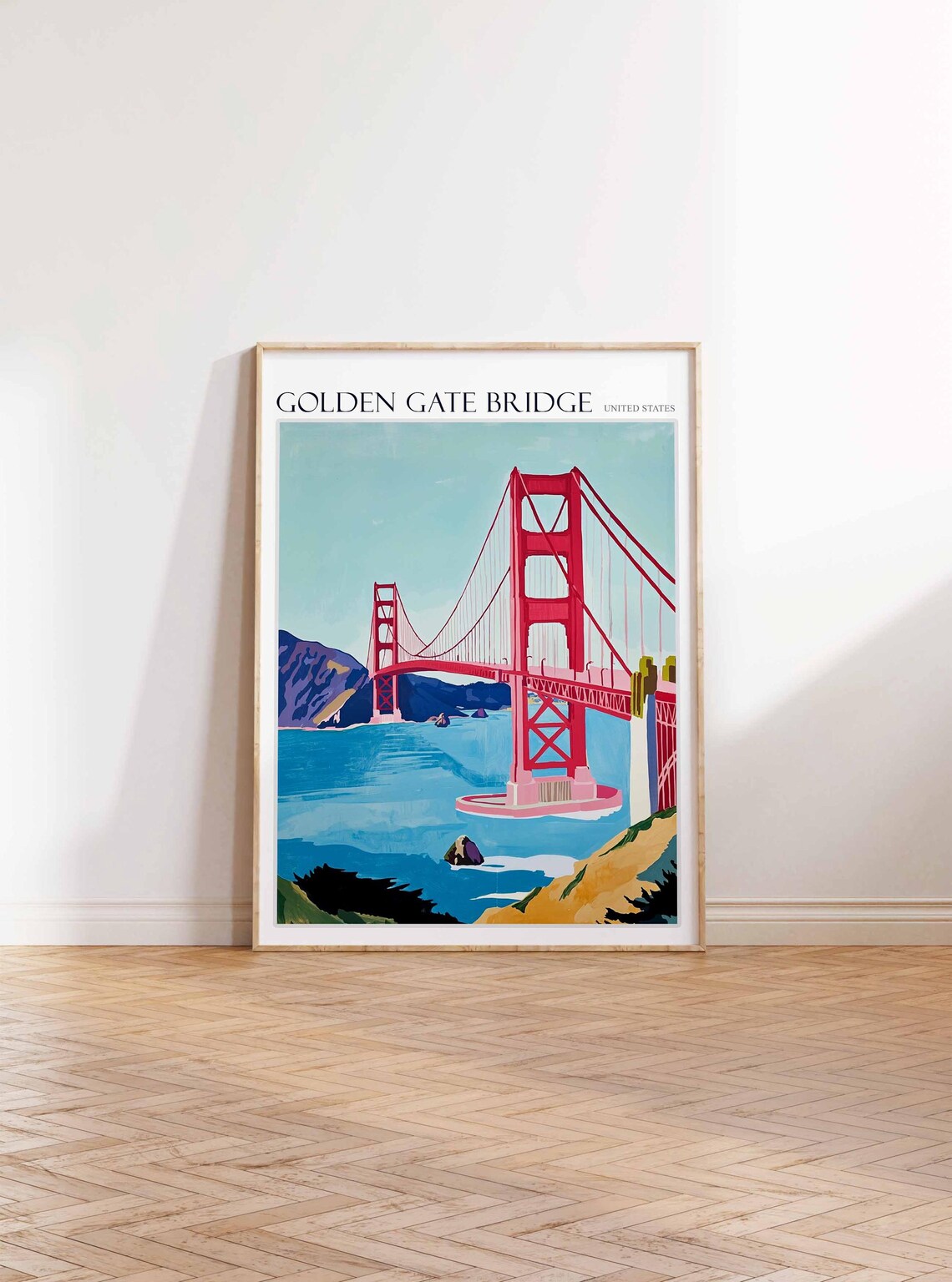 Golden Gate Bridge United States Tower Close Up Coastal Art Poster - Image 3
