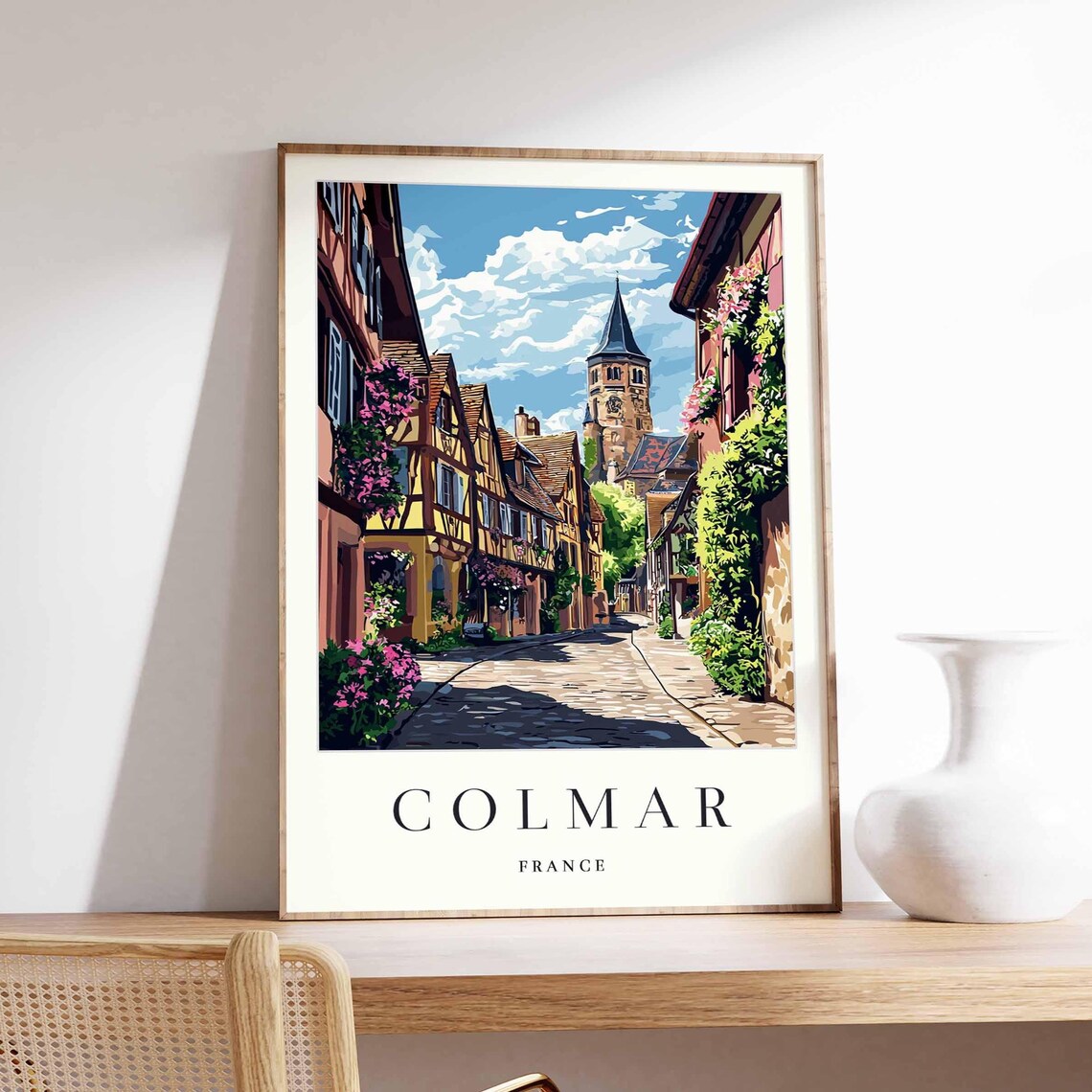 Colmar France Travel Poster, Alsace