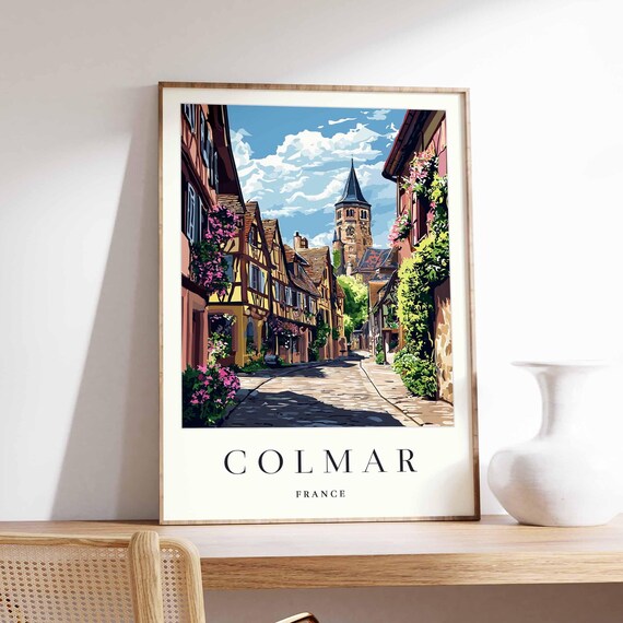 Colmar France Travel Poster, Alsace