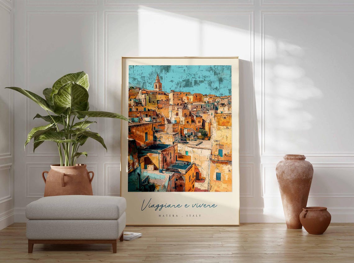 Matera Poster Italian Travel Print Matera Travel Art Matera Wall Art Italy Art Italy Travel Decor Italian Travel Gift - Image 3