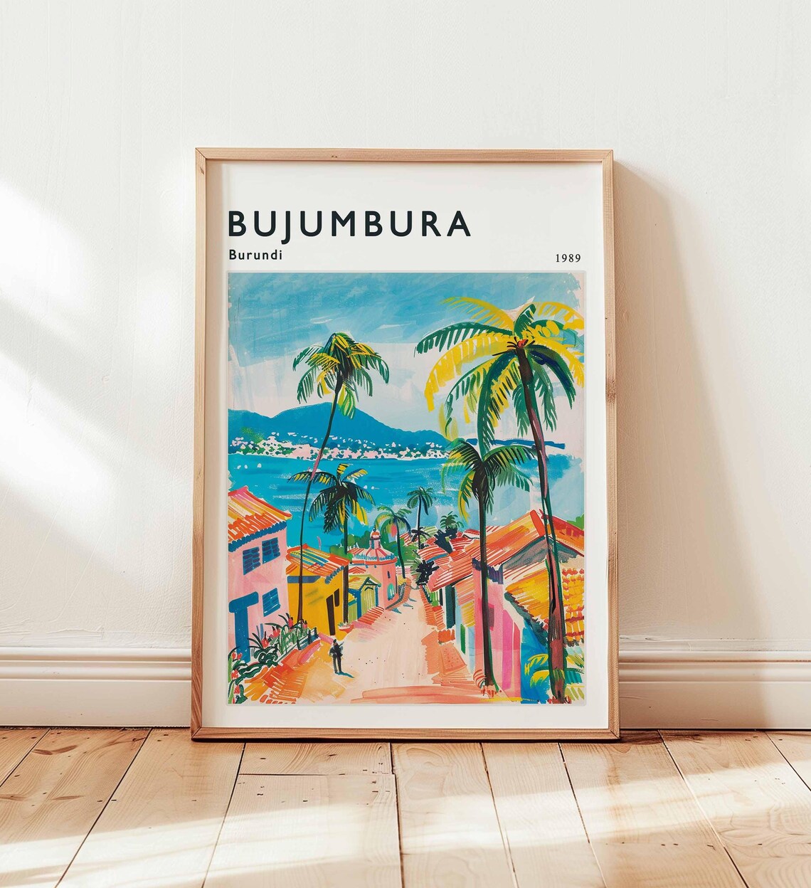 Bujumbura Burundi 1989 Colorful Market Street To Lake Poster