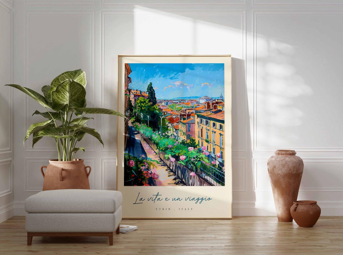 Turin Poster Italian Travel Print Turin Travel Art Turin Wall Art Italy Art Italy Travel Decor Italian Travel Gift - Image 3