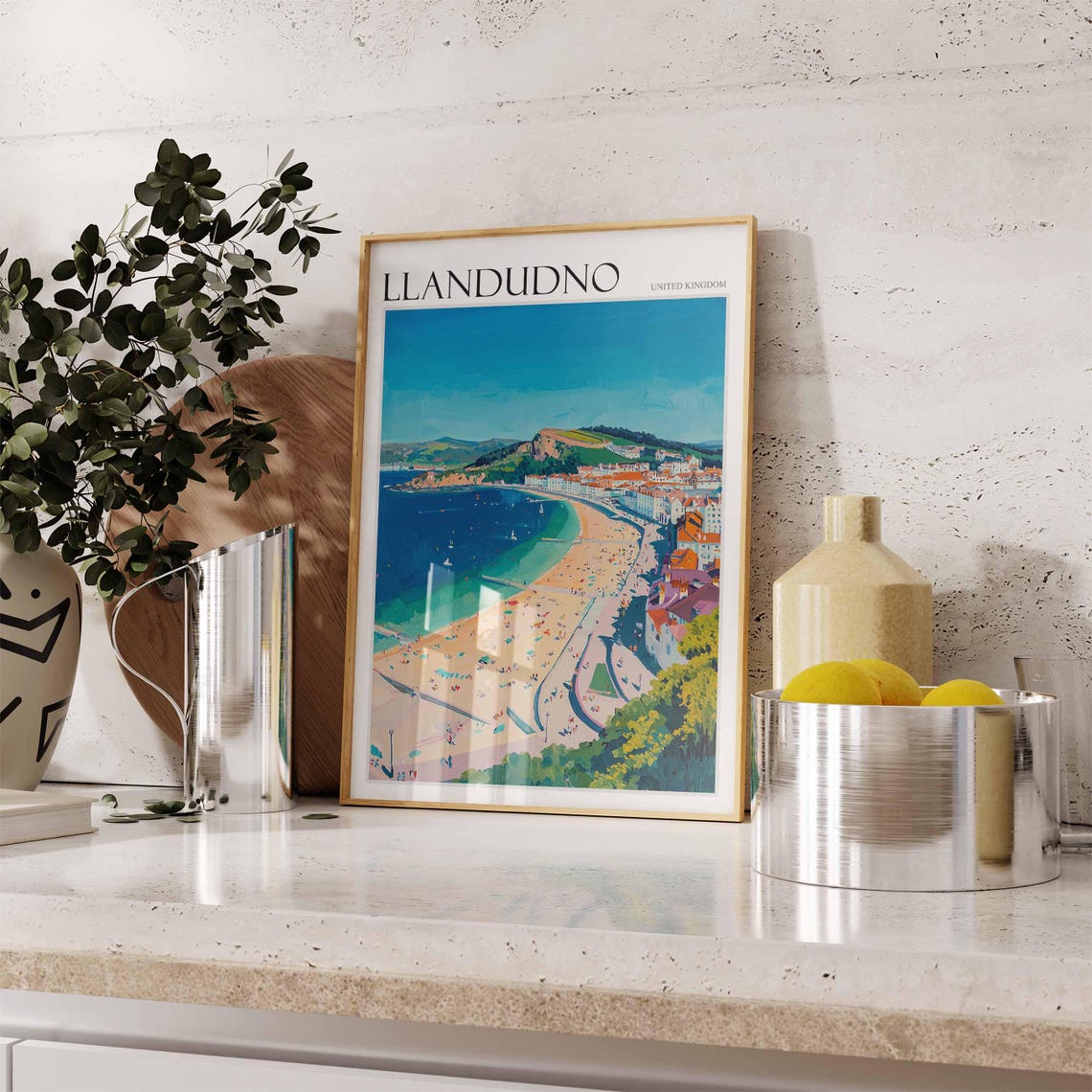 Llandudno Poster Wales Poster Uk Travel Print Coastal Wall Art British Decor Wales Travel Print Beach House Decor Llandudno Wales Art - Image 2