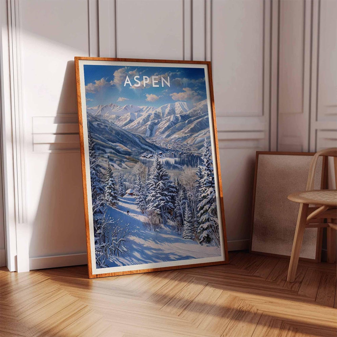 Aspen Colorado Snowy Forest Trail Pines Mountain Peak View Poster - Image 2