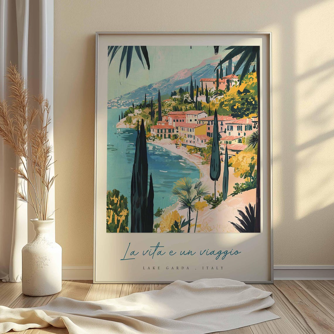 Lake Garda Poster Italian Travel Print Lake Garda Travel Art Lake Garda Wall Art Italy Art Italy Travel Decor Italian Travel Gift - Image 2