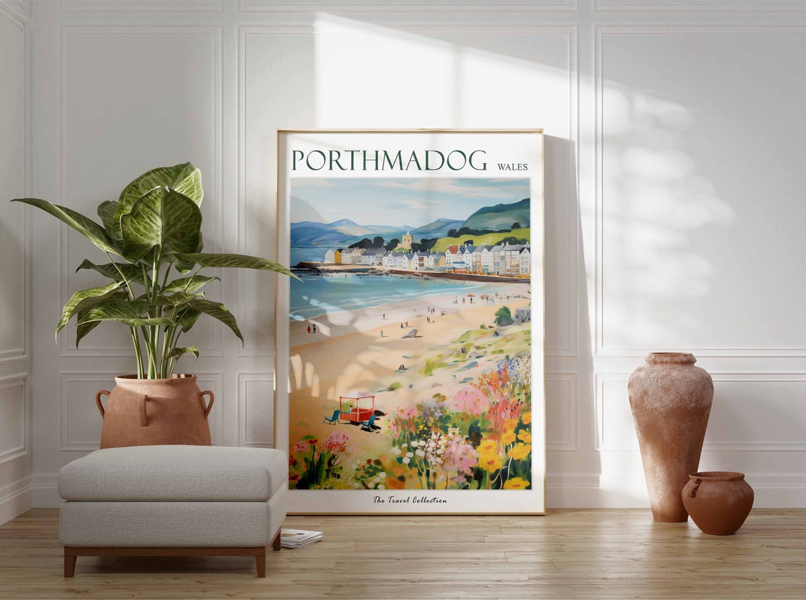 Porthmadog Poster Porthmadog Travel Print Wales Travel Poster Welsh Decor Tropical Decor Porthmadog Gift Porthmadog Travel Poster - Image 2