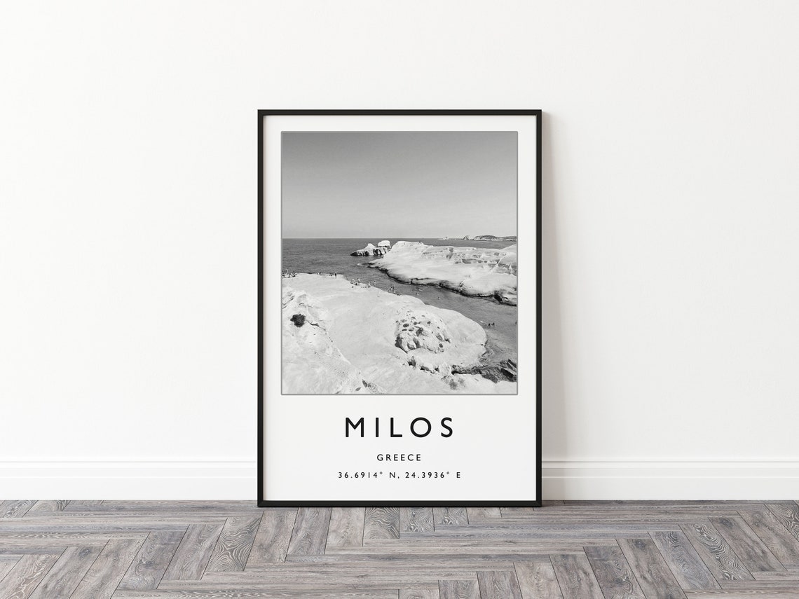 Milos Travel Print Milos Travel Poster Greece Travel Print Beach Travel Poster Sea Travel Art Black And White Travel Gift - Image 2